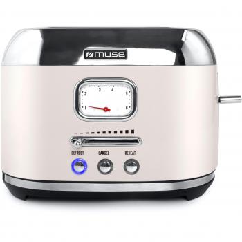 Tostadora eléctrica Muse MS-120 SC de 2 rebanadas, 1000W, automática, con selector de temperatura