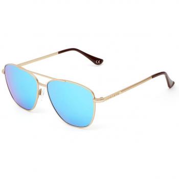 Gafas de sol unisex Hawkers LAX Karat Clear Polarized Turquoise-Blue con montura dorada aviador