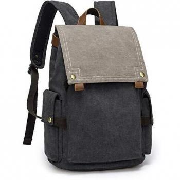 TAK Mochila Casual de Lona Mochila para Portátil de 15,6 pulgadas con Puerto de Carga USB para Hombre y Mujer para Viajar, Senderismo, Colegio, Escuela