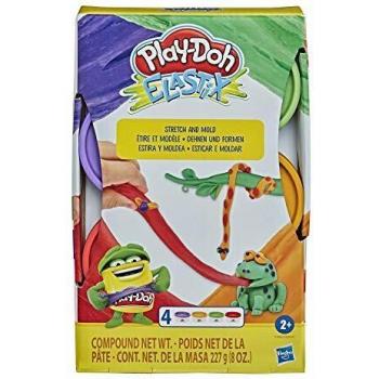 Hasbro-Play-Doh – 4 Botes de Pasta Moldeadora Elastix – 56 g Cada uno, Multicolor