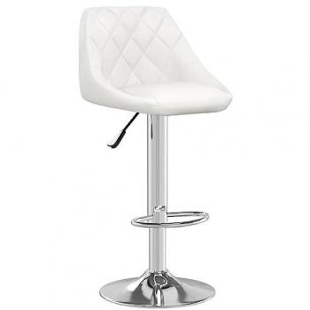 Taburete de cocina cuero sintético blanco ajustable moderno para bar y restaurante