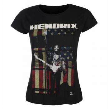 Jimi Hendrix Peace Flag Scoop Black Women's T-Shirt M