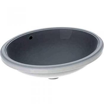 Lavabo bajo encimera ovalado Geberit VariForm 56x46cm, sin agujero para grifo, con rebosadero, color blanco