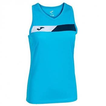 Camiseta sin mangas de pádel para mujer Joma Court turquesa flúor marino