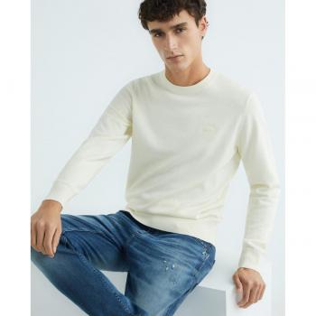 Sudadera Hugo Boss Kanovano Cotton Cuello Redondo Blanco/Crema para Hombre