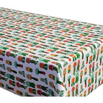 Mantel Antimanchas Impermeable Estampado de Cactus en Vinilo y Poliéster - Fácil de Limpiar - Varias Medidas Disponibles