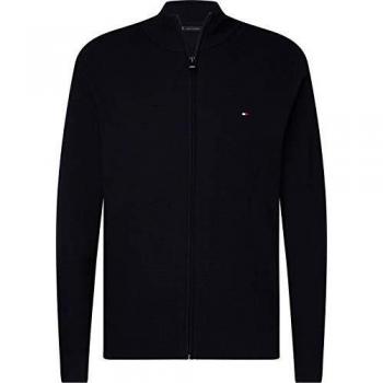 Tommy Hilfiger Structured Cotton Zip Thru Chaqueta Punto, Azul