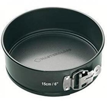 Kitchen Craft Master Class Molde tarta redondo Desmontable, Acero, Negro, 15 cm