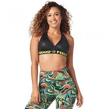 Zumba Dance Bralette Sujetador Deportivo Mujer Fitness Workout Sujetador Deportivo Activo, Black BB, L