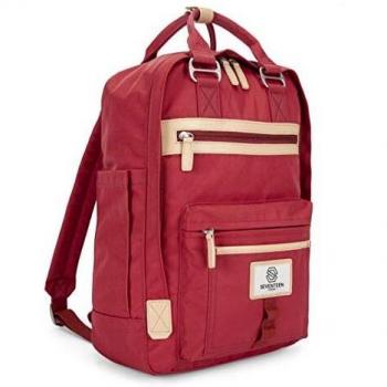 SEVENTEEN LONDON - Mochila 'Wimbledon' Moderna, Sencilla y Unisex con un Acabado Rojo Claro en el Estilo de una Mochila escandinava, computadora portátil de hasta 13