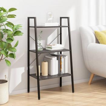 Estantería de pie 3 baldas 56x35x108 cm Marrón claro/Negro, Mueble Almacenaje para Oficina, Estudio, Dormitorio - Estantería/Librería/mueble de Almacenamiento