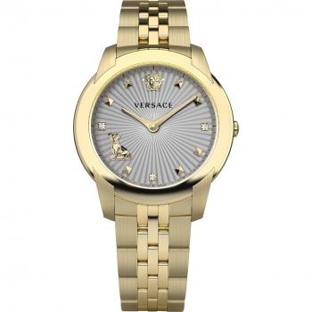 Versace Audrey Stainless Steel Bracelet Watch, Yellow, Female, Size: ONE SIZE