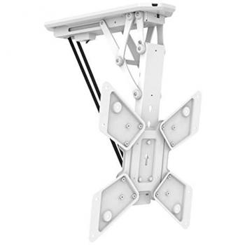 Soporte de techo motorizado para TV LCD/LED/Plasma con control remoto, inclinable y giratorio, compatible con pantallas de 23 a 55, color blanco