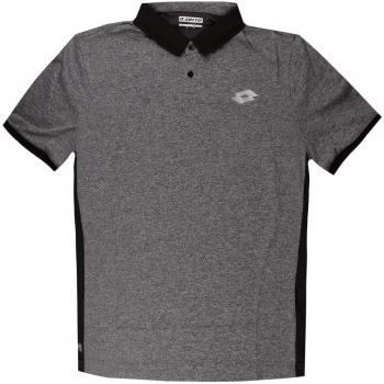 Lotto Dragon Tech II Polo para Hombre, Color Negro, Gris, Talla S
