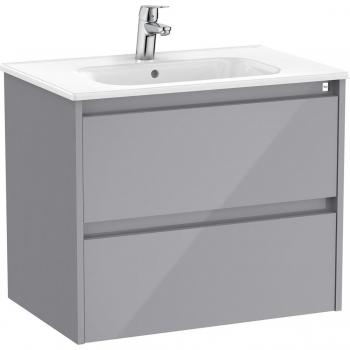 Mueble de baño con 2 cajones Tenet Roca, color gris brillante, medidas 685 x 460 x 565 mm