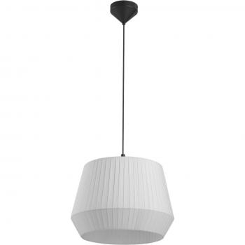 Lámpara colgante Nordlux Dicte blanca, atada a mano, Ø40cm, pantalla de algodón, estilo natural