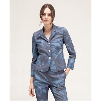 Chaqueta vaquera estampada de mujer