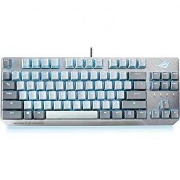 Teclado Mecánico Asus ROG Strix Scope NX TKL Moonlight Blanco, Interruptores ROG NX Rojo, Retroiluminación RGB, Diseño en Aluminio, Layout Italiano