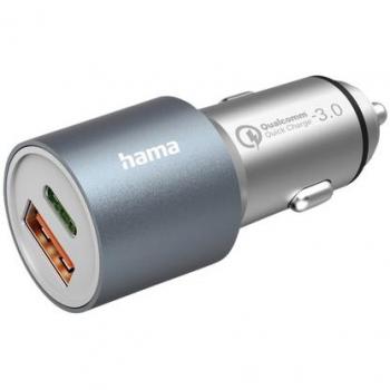 Cargador de Coche Hama 1x USB-C, 1x USB-A, 38W, Metal, Carga Rápida