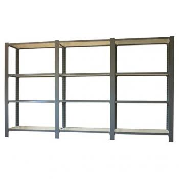 Estantería OFFICLICK 4/300 Madera Antracita y Blanco 270 x 30 x 150 cm