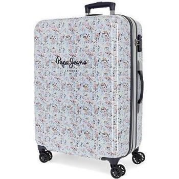 Pepe Jeans Malila Maleta mediana Azul 48x68x26 cms Rígida ABS Cierre TSA 70L 3,7Kgs 4 Ruedas dobles Extensible
