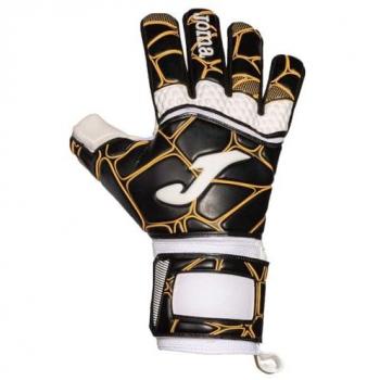 Guantes de portero de fútbol Joma GK-Pro negro oro características: diseño en color negro con detalles en oro, fabricados para adultos, adecuados para hombres, ofrecen un ajuste cómodo y un buen agarre