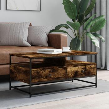 Mesa baja de roble ahumado 100x51x45 cm madera multicapa Vidaxl Marrón