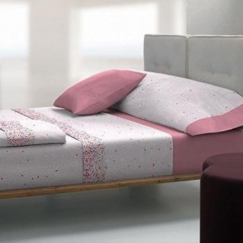 Tolrà T4106 - Juego de sábanas, 3 piezas, 50% algodón, 50% poliéster, para cama de 90 cm, color pétalo