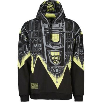 Dolly Noire Men's Multicolor Milan Cathedral Print Hoodie in Black/Lime, Size L