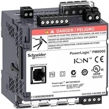 Medidor de energía Schneider Electric PM8000/PM8243, montaje en riel DIN, precisión ±0,1% (corriente), ±0,1% (tensión), sin pantalla