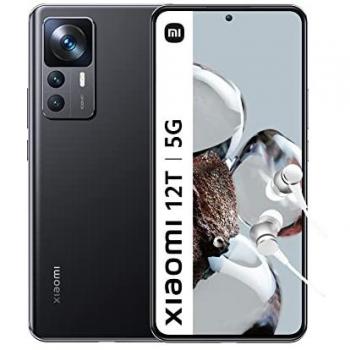 Smartphone Xiaomi 12T 5G, 256 GB, 8 GB RAM, Pantalla AMOLED de 6.67, Cámara de 108MP, Dual SIM, Color Negro, Versión Global