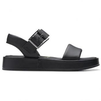 Clarks Alda Strap Black Leather Women's Slingback Sandals