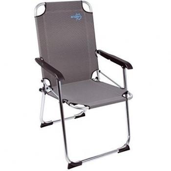 Silla de Camping Plegable Bo-Camp Copa Rio XL - Aluminio Beis, 51 x 58 x 96 cm, Capacidad 110 kg
