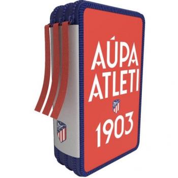 Plumier 3 pisos con material escolar Atlético de Madrid