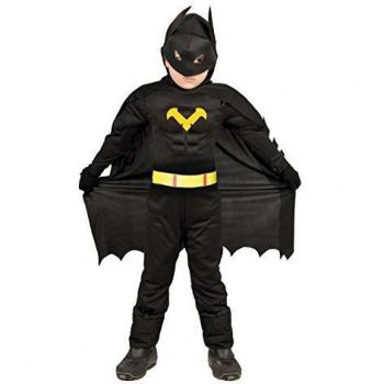 Guirca-82711 Batman Disfraz 7-9 años Black Hero 4 pzas, Multicolor