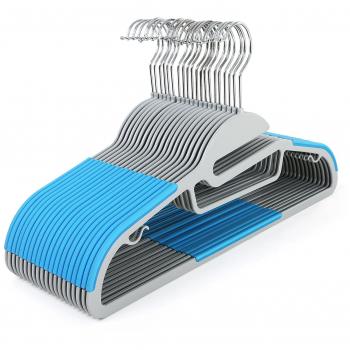 SONGMICS CRP41Q, Perchas de plástico ABS, Paquete de 20 unidades, 41 X 21.5 X 0.4 cm