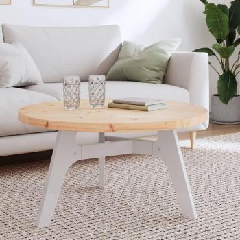 Mesa redonda de madera maciza de pino Ø80x3 cm