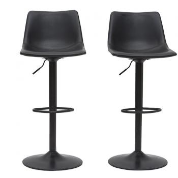 Taburete de bar vintage regulable PU negro 61cm lote de 2 NEW ROCK