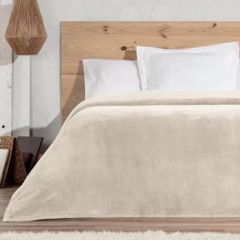 Manta de cama lisa suave Manterol 160/180cm color crema