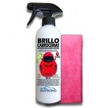 LIMPIARCOCHE.COM SANMARINO Brillo CARROCERÍAS Efecto Espejo con Pistola 500 ML. + BAYETA Microfibra