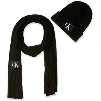 Tommy Hilfiger J Basic Men Knitted Scarf+beanie Bufanda, Negro