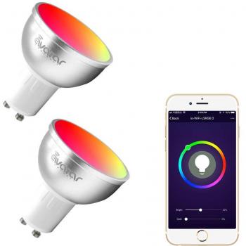 GU10 Bombilla Wifi Inteligente, Avatar Controls Inalambrica Dimmable 5w RGB LED Lámpara Control Remoto Compatible con Amazon Alexa / Google Assistant / IFTTT
