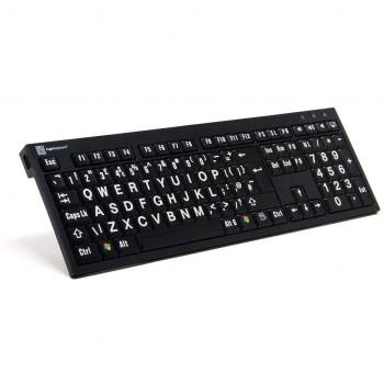 Teclado LogicKeyboard XL-Print Negro sobre Blanco USB AZERTY Francés