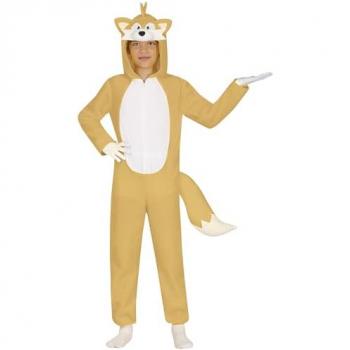 Disfraz de Pijama Zorro Amarillo para Niños - Mono con Capucha y Cola de Zorro 7-9 años