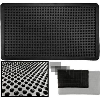 LucaHome – Felpudo Goma Picos Entrada casa para Exterior o Interior, Felpudo con púas Rectangular Antideslizante con Picos para facilitar la Limpieza del Calzado, Felpudo de Color Negro