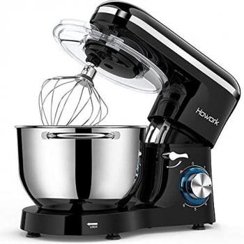 Batidora Amasadora, Howork 1500W 6 Niveles de Velocidad Amasadora de Bajo Ruido para Repostería, Robot de Cocina Automática Multifuncional, 6.2 litros capacidad Amasadora