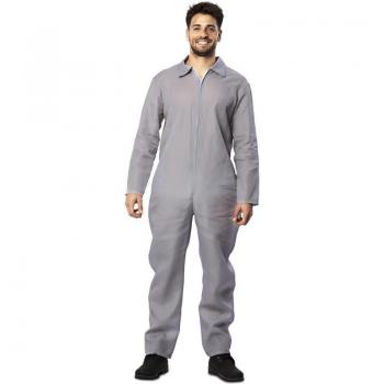 Disfraz de Asesino Mono Laboral Gris para Hombre - Incluye mono gris con capucha, diseño de asesino, ideal para fiestas de Halloween y carnavales, disponible en varias tallas
