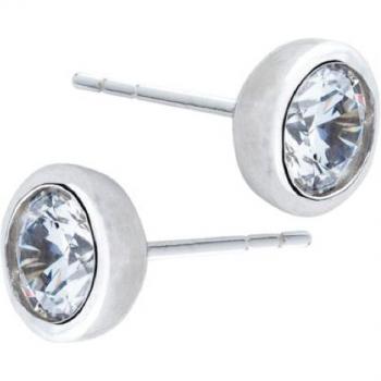 Pendientes Itemporality plata con circonita blanca de 4,5 mm