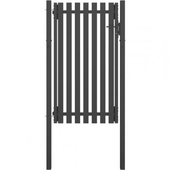 Puerta de Valla del Jardín de Acero Gris Antracita, Dimensiones 1 x 1.25 m, 1 x 1.5 m, 1 x 1.7 m, y más; Vid