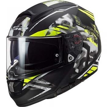 LS2 1039737543XL - Casco de moto Full Face FF397 Vector FT2 Stencil, unisex, negro mate y amarillo, 3XL